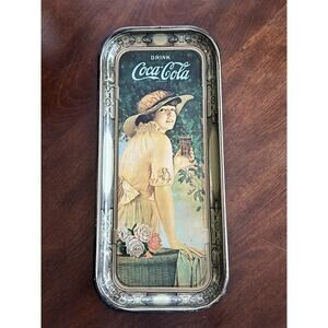 Vintage Coca Cola Tray 1972 Printed In USA Advertising 1916 WW1 Girl "Elaine"